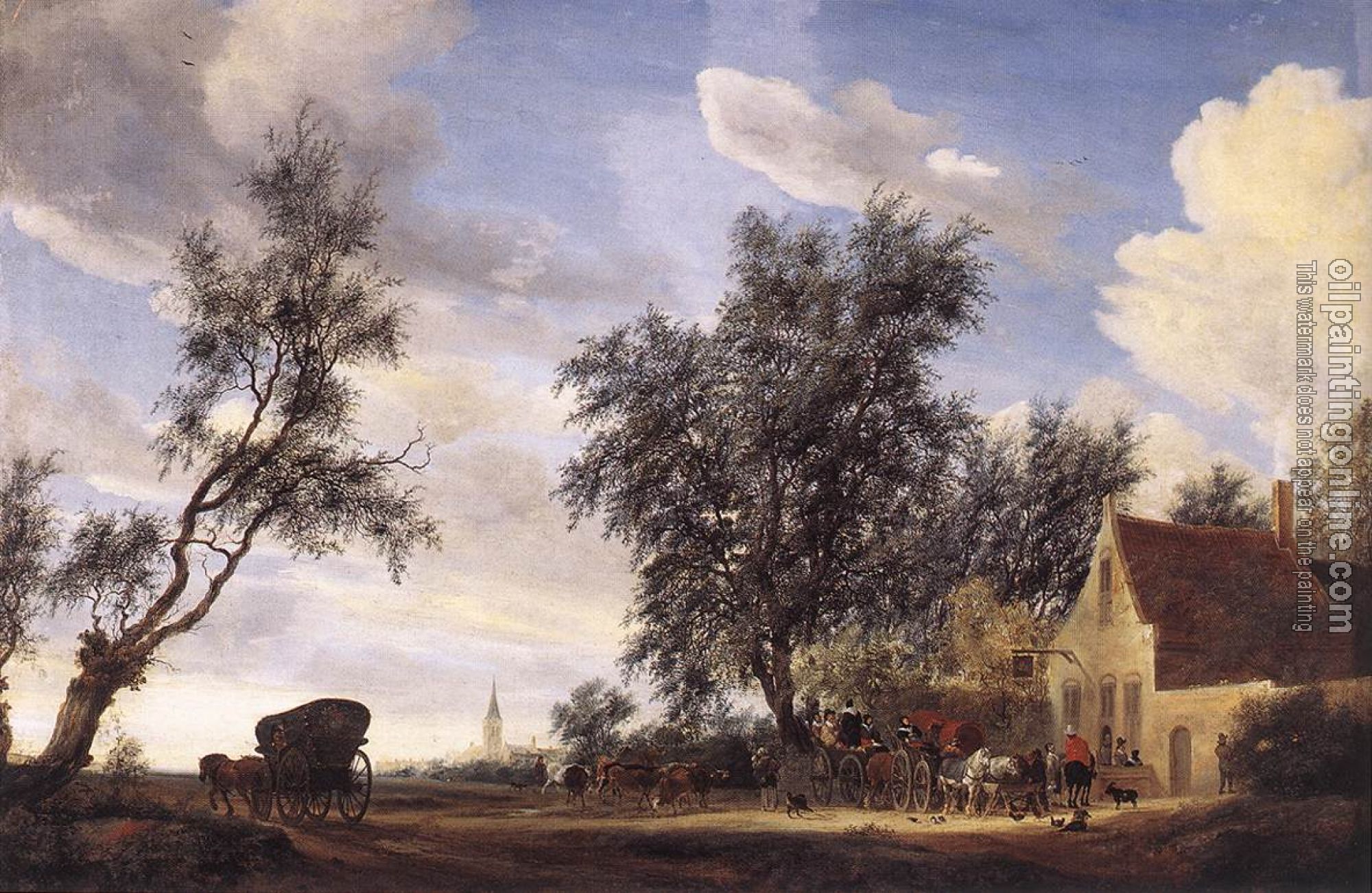 Ruysdael, Salomon van - Halt at an Inn